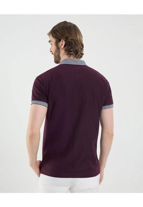 Polo Para Hombre Cuello Tejido Sin Bolsillo Color Morado Marca Ostu #60110807