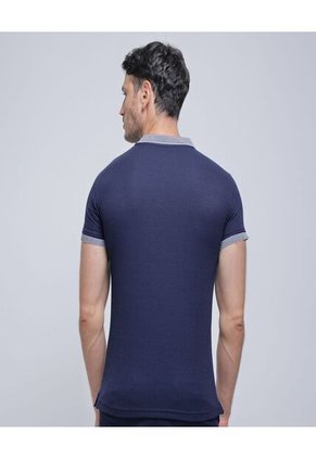 Polo Para Hombre Cuello Tejido Sin Bolsillo Color Azul  Marca Ostu #60110616