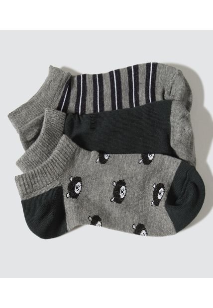 Medias Infantil Niño Invisible Algodon Color Negro Marca Ostu #80980080