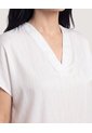 Blusa Con Escote En V  Para Mujer Blanco Ostu de Ostu