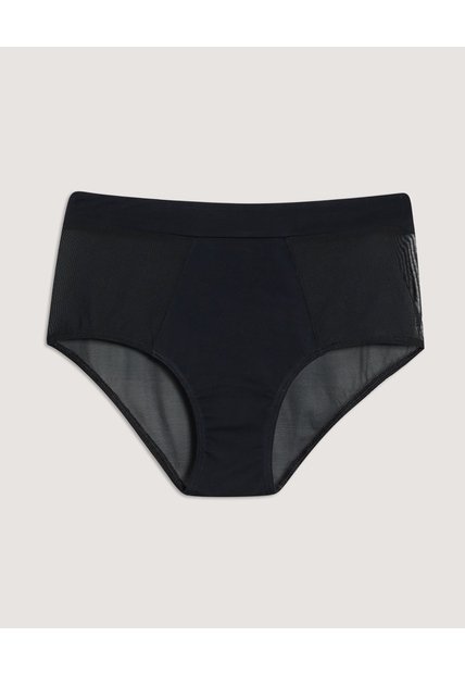 Panty Clásico Con Detalles En Tull  Para Mujer Negro Ostu