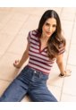 Polo Cropped  Para Mujer Vino Ostu de Ostu