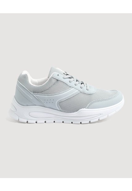 Tenis Deportivos Mesh Urbano  Para Mujer Gris Ostu