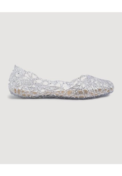 Baletas Transparentes Brillantes  Para Mujer Negro Ostu