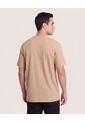 Camiseta Regular Preteñida Klang  Para Hombre Café Ostu de Ostu