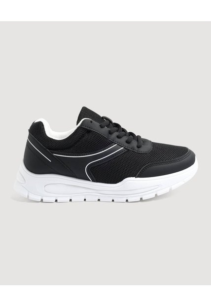 Tenis Deportivos Mesh Urbano  Para Mujer Negro Ostu