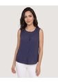 Blusa Lace Detail  Para Mujer Azul Ostu de Ostu
