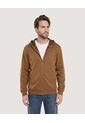 Buzo Hoodie Zipper De Ajuste Cómodo  Para Hombre Café Ostu de Ostu