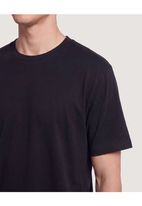 Camiseta Oversize Texturizada  Para Hombre Negro Ostu