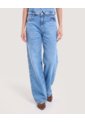 Jean Straight Brillos Denim  Para Mujer Azul Ostu de Ostu
