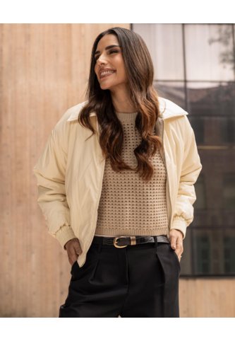 Chaqueta Acolchada  Para Mujer Crema Ostu Ostu