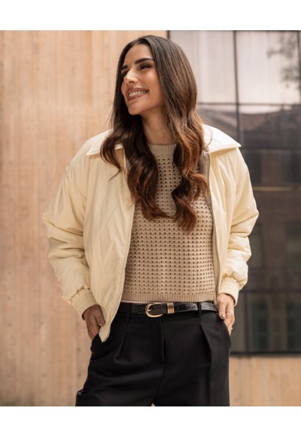 Chaqueta Acolchada  Para Mujer Crema Ostu