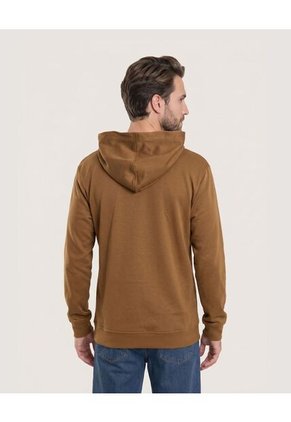 Buzo Hoodie Zipper De Ajuste Cómodo  Para Hombre Café Ostu