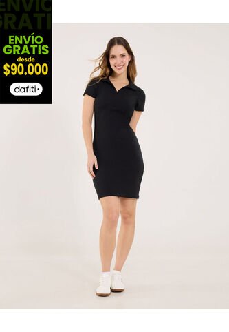 Vestido Para Mujer M/C Corto Color Negro Marca Ostu #40170346 Ostu