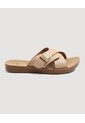 Sandalias Cruzadas Con Hebilla  Para Mujer Café Ostu de Ostu