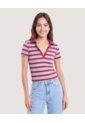 Polo Cropped  Para Mujer Vino Ostu de Ostu