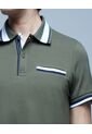 Polo Para Hombre Cuello Tejido Con Bolsillo Color Verde  Marca Ostu #60110591 de Ostu