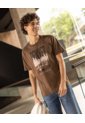 Camiseta Screen Regular  Para Hombre Café Ostu de Ostu