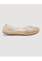 Baletas Transparentes Brillantes  Para Mujer Beige Ostu de Ostu