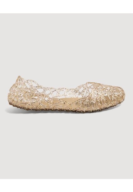 Baletas Transparentes Brillantes  Para Mujer Beige Ostu