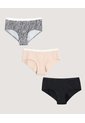 Panty Hipster Animal Print Pack X3  Para Mujer Negro Ostu de Ostu