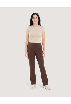 Leggins Flare Tiro Alto  Para Mujer Café Ostu