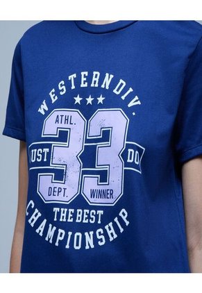 Camiseta Para Mujer Manga Corta Color Azul Marca Ostu #40092049