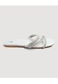 Sandalias Brillantes De Tiras  Para Mujer Plata Ostu de Ostu