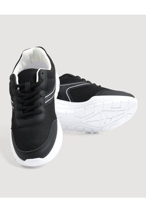Tenis Deportivos Mesh Urbano  Para Mujer Negro Ostu