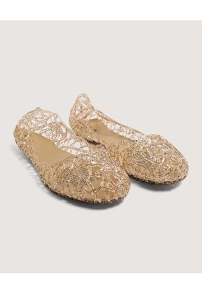 Baletas Transparentes Brillantes  Para Mujer Beige Ostu