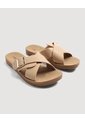 Sandalias Cruzadas Con Hebilla  Para Mujer Café Ostu de Ostu