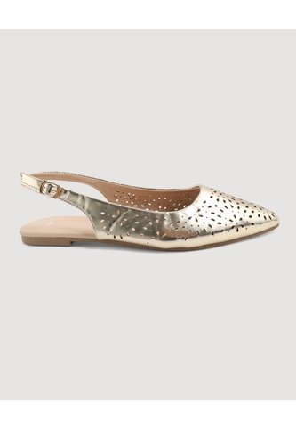 Baletas Caladas Destalonadas  Para Mujer Beige Ostu Ostu
