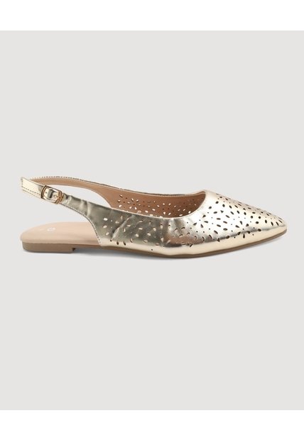 Baletas Caladas Destalonadas  Para Mujer Beige Ostu