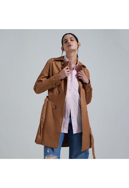 Chaqueta Mujer Ostu Trench Dorado Poliester 40080164-8695