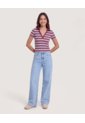 Polo Cropped  Para Mujer Vino Ostu de Ostu