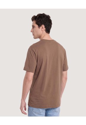 Camiseta Screen Regular Para Hombre Café Ostu