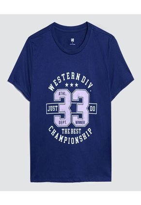 Camiseta Para Mujer Manga Corta Color Azul Marca Ostu #40092049