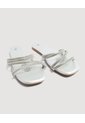 Sandalias Brillantes De Tiras  Para Mujer Plata Ostu de Ostu
