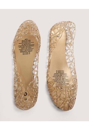 Baletas Transparentes Brillantes  Para Mujer Beige Ostu