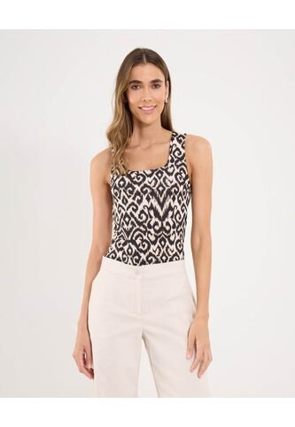 Top Para Mujer Cuello Redondo Color Negro Marca Ostu #40220377 Ostu