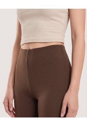 Leggins Flare Tiro Alto  Para Mujer Café Ostu