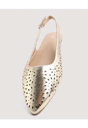 Baletas Caladas Destalonadas  Para Mujer Beige Ostu