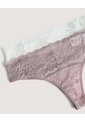 Panty Brasilera Encaje Pack X2  Para Mujer Negro Ostu de Ostu