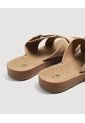 Sandalias Cruzadas Con Hebilla  Para Mujer Café Ostu de Ostu