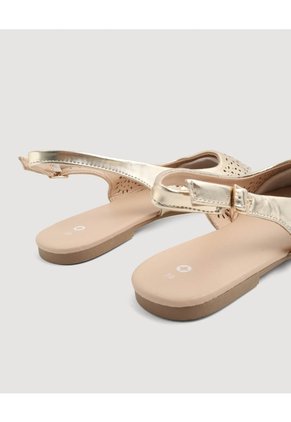 Baletas Caladas Destalonadas  Para Mujer Beige Ostu