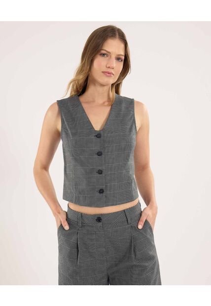 Chaleco Para Mujer Plano Color Negro Marca Ostu #40250024