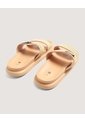 Sandalias Doble Tira Texturizada  Para Mujer Beige Ostu de Ostu