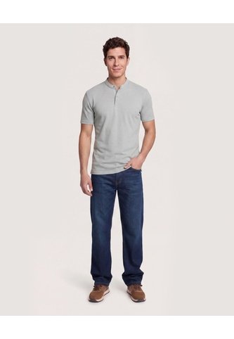 Polo Cuello Mao Regular  Para Hombre Gris Ostu Ostu