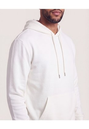 Hoodie Unicolor Para Hombre Crema Ostu