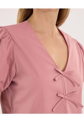 Blusa Para Mujer Manga Corta Color Rosado Marca Ostu #40121198
